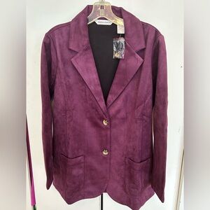 Drapers & Damons Suede Purple Blazer with Button Details